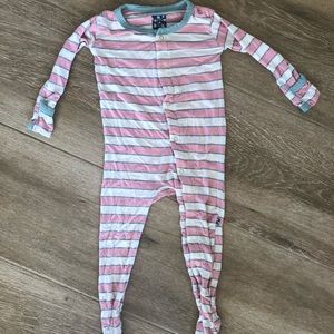 Kickee Pants Striped Footie w/snaps
